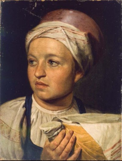 Алексей Гаврилович Венецианов. Девушка с крынкой молока. 1824